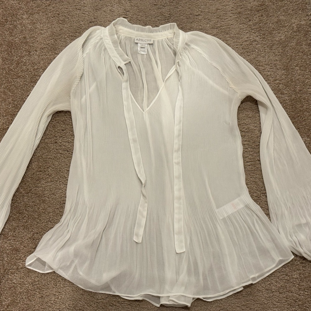 APRICOT Cream Sheer Blouse